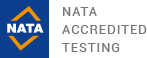 Nata accredited testing logo.