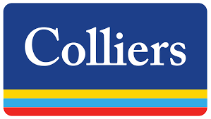 Collier's logo features a blue, yellow, and red stripe.